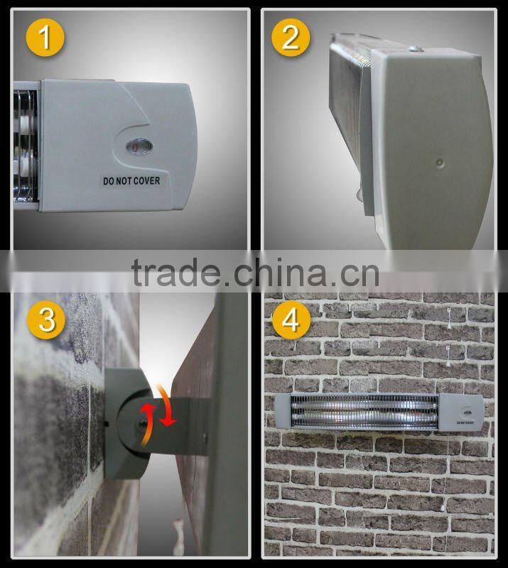 electric quartz heater with wall mounted hook