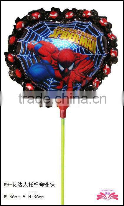 14inch laced spiderman foil balloon within stick
