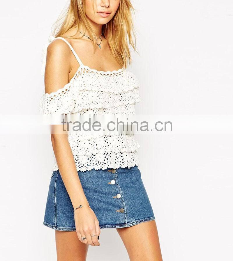 Lace floral lady tube tops designs dress oem apparel suppliers