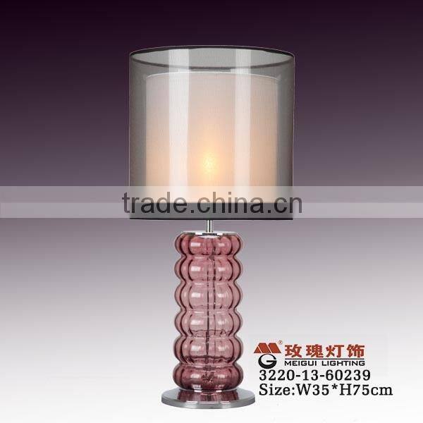 aqua lamp glass table