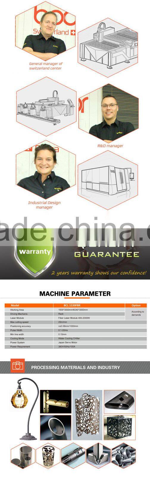 Bodor 2 years warranty Metal Sheet and Tube Laser Cutting Machine dual-use