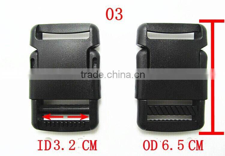 Black Plastic regulating buckle High Cost Performance Plastic Buckle for Bags&Belt in Different Sizes