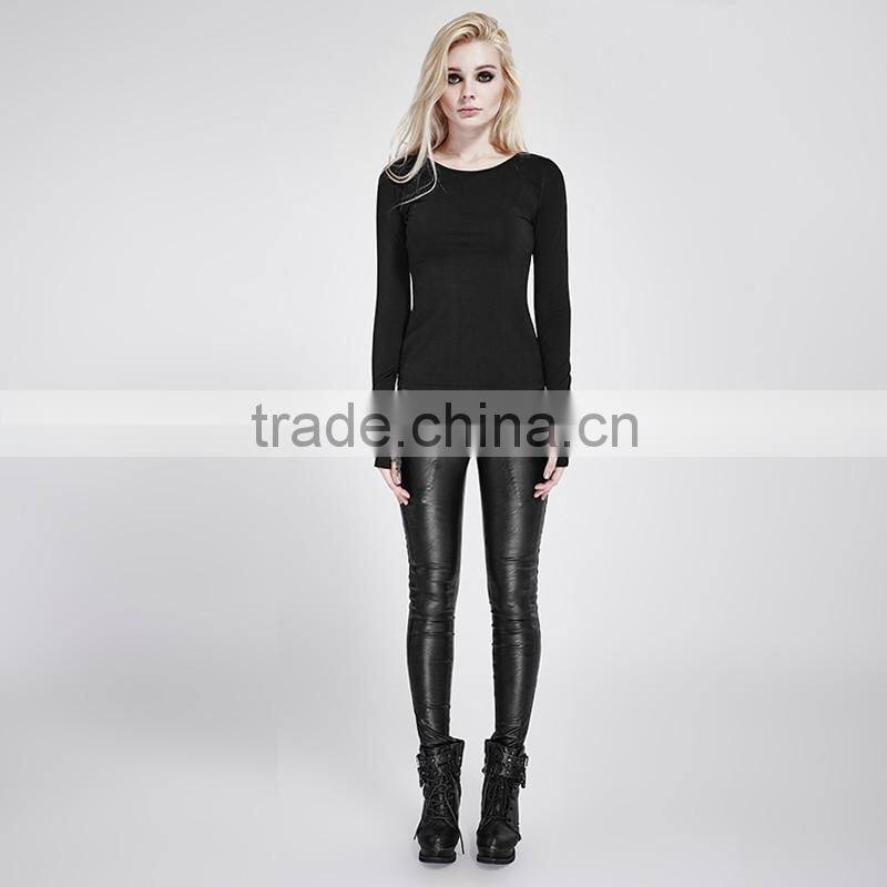 PT-106 "Thorn" Series PUNK RAVE Dark Minimal Lacing Skinny Hand-Drawing Top