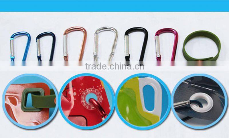 New Arrival BPA Free Plastic Foldable Water Bottle With Carabiner Clip