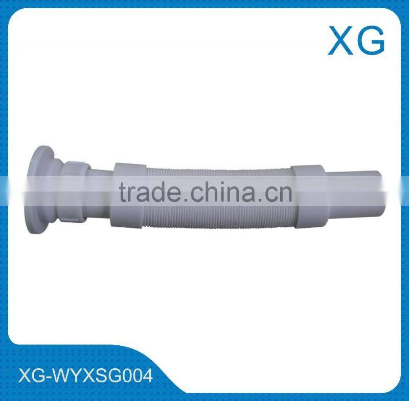 PP flexible basin waste hose/plastic sink drain hose with steel wire/pvc retractable hose for bathroom/chrome coated waste hose