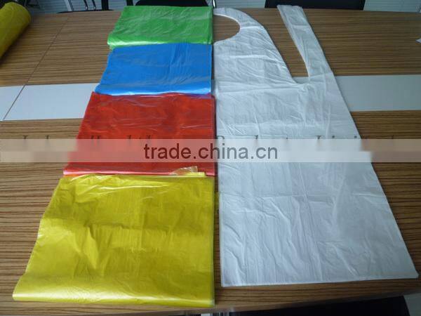 Disposable white LDPE apron