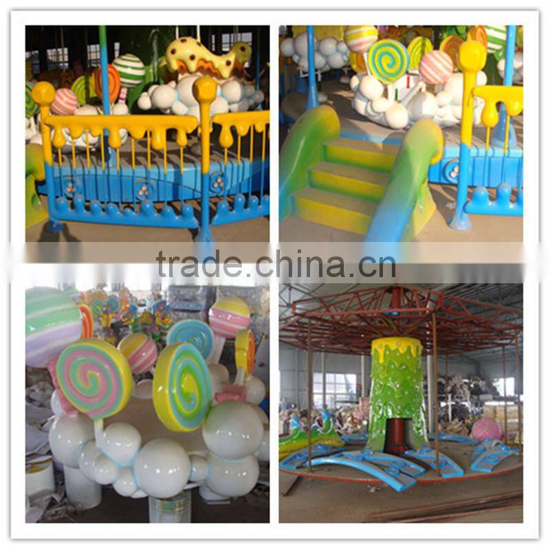 Cartoon animal shaped electric kids luxury sweety candy carousel rides