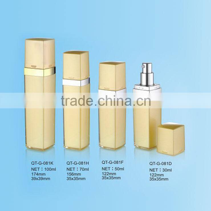 Plastic Cosmetic Bottle Empty Square Acrylic Container Acryl Series 30ml 50ml 70ml 100ml