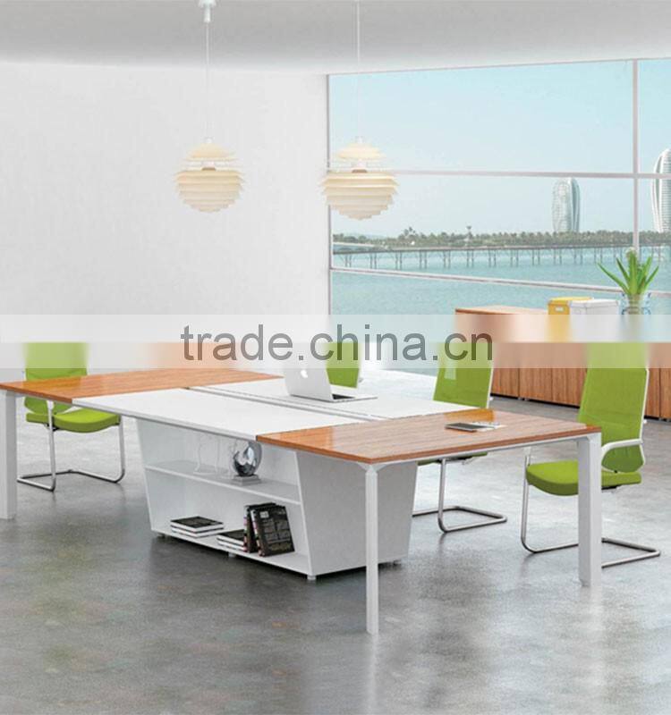 Melamine Rectangular conference table / 8 person conference table with aluminum frame