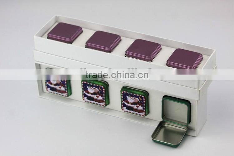 Round soy scented tin candle with English style