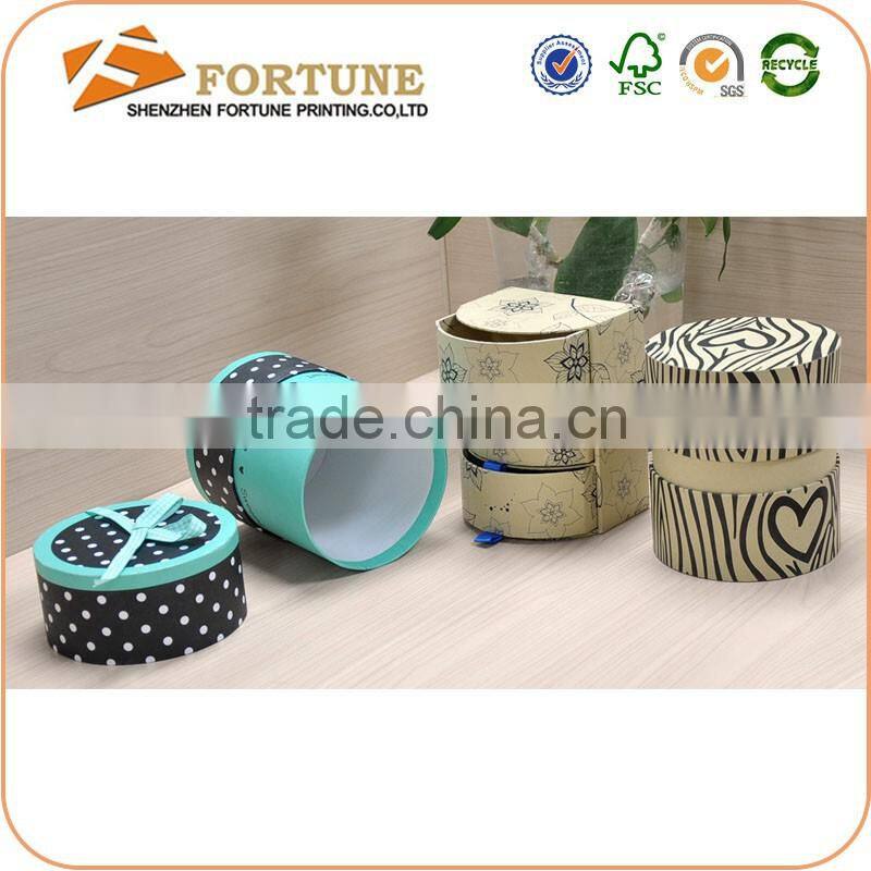 CMYK/Pantone Color Custom Cosmetic Paper Tube With Ribbon