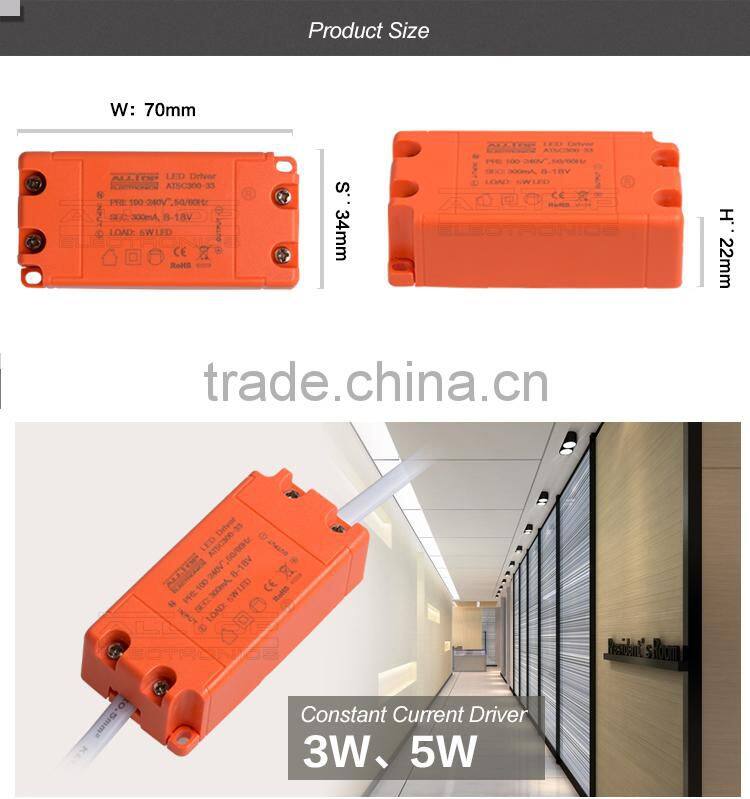 Constant current led power supply 300mA 12V 3w led driver