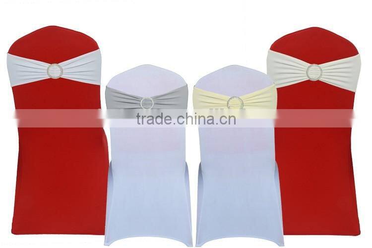 Fancy cheap standard size buckle spandex chair sash