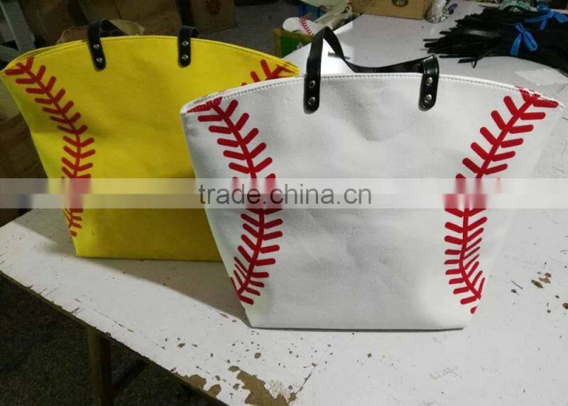 Baseball Print Jute Bag