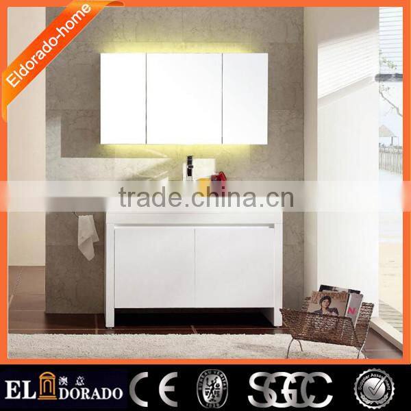 Tile small Multi-Layer solid wood bathroom mirror vanity cabinet