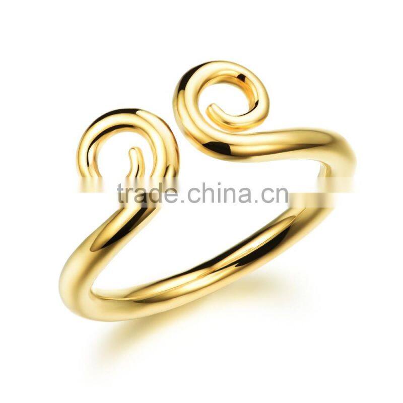 2016 latest elegant simple design gold rings without stones Hoop Ring