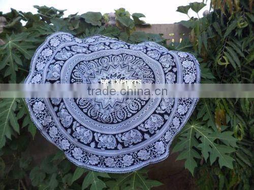 Indian Mandala Round Beach Throw Bohemian Hippie Yoga Mat Tapestry Roundie Boho Mandala Round Table Cover