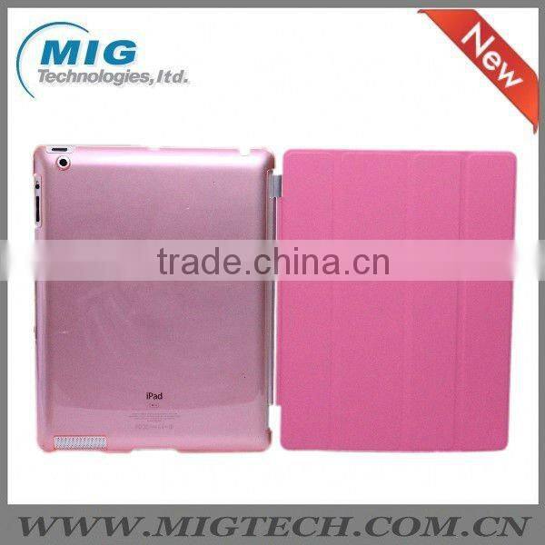 for ipad3 smart cover with crystal back cover