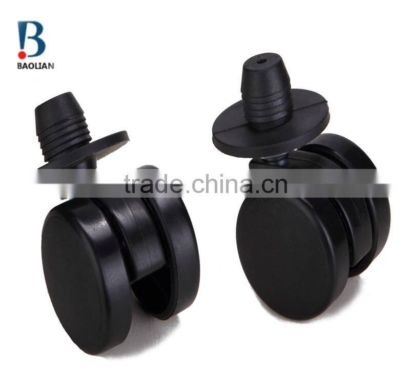 2016 novelty sales 30mm black nylon swivel furniture twin plastic caster wheels