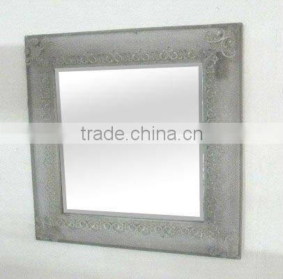 Antique square frame metal wall decorative mirror