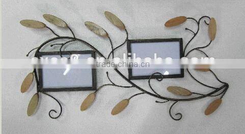 Vintage Leaf Metal Wall mirror for Home Decor