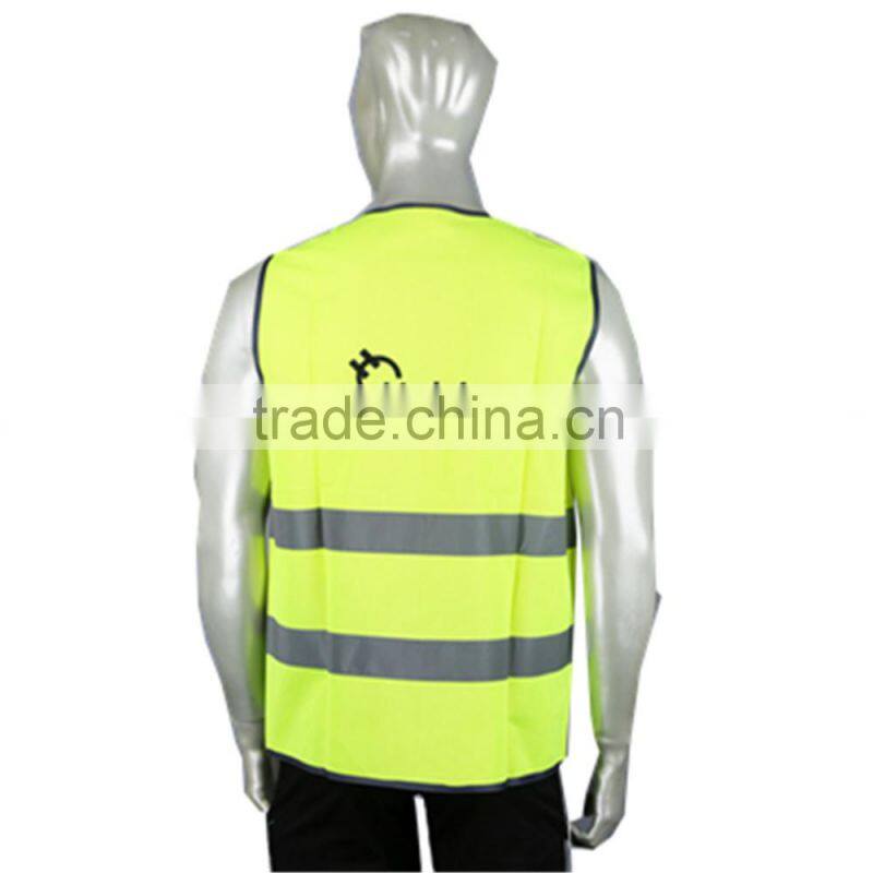 High Visibility Fluorescent Yellow Reflective Safety Vest