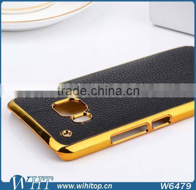 Wholesale Cell Phone Case for HTC M9 Back Cover, Litchi Skin Leather for HTC M9 Case Gold