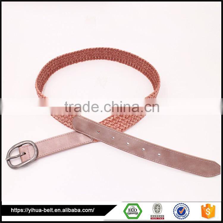 pink suitable belt hole braided belt women