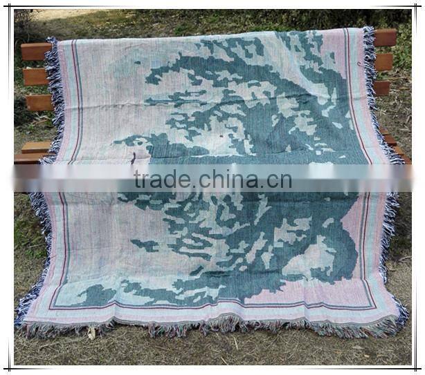 New design woven embroidery throws and blankets with custom design