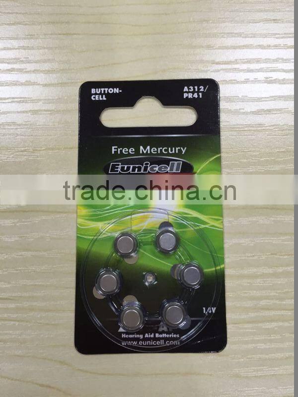 Free Mercury A312 PR41 hearing aid battery 1.4v A10 A312 A13 A675
