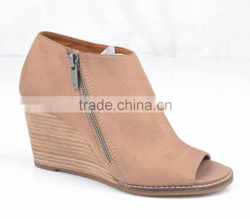 2014 new style wedge heel peep toe High Heel Ankle Boots