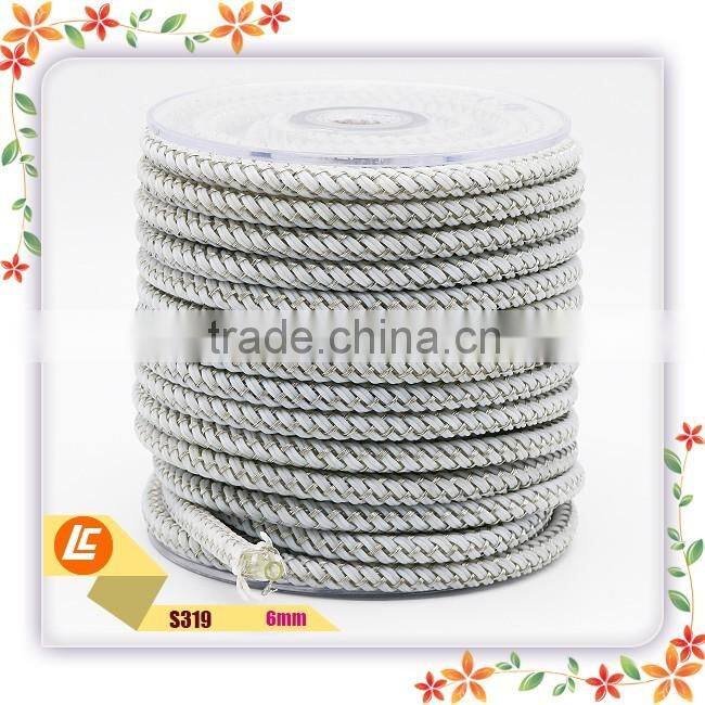 2016 trendy 5.5 mm diameter stainless steel leather string rope for jewelries