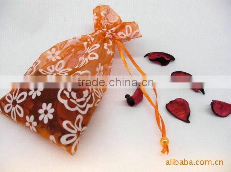 2016 New trendy products organza bags with logo ribbon cargo alibaba