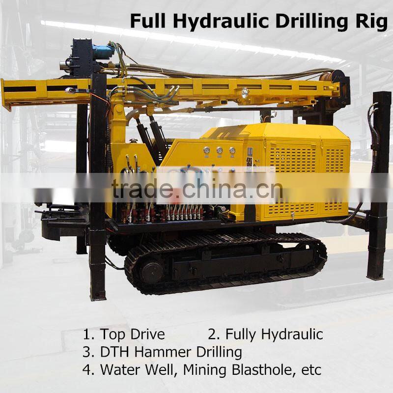400m Full Hydraulic Crawler drilling rig DFQ-400 with DTH equipment