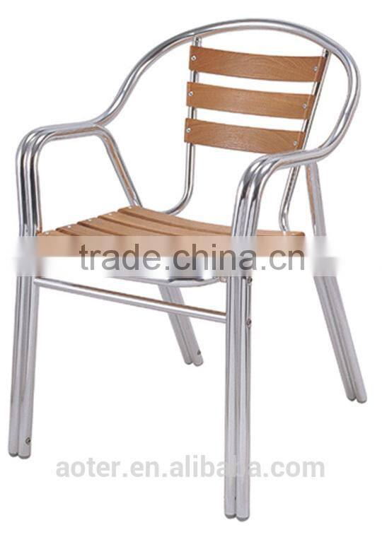 Cast wood slats aluminum chair on sale