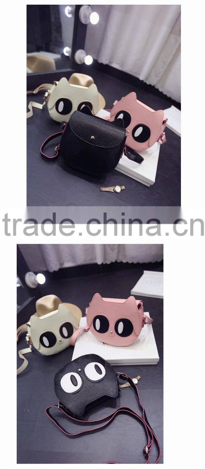 2016 new design coin wallet cute design change wallet big eye cat wallet