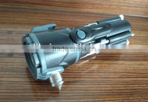 QC-208 12 IN ONE high quality multi function car emergency hammer , strong bright torch, screwdriver set, hand tool