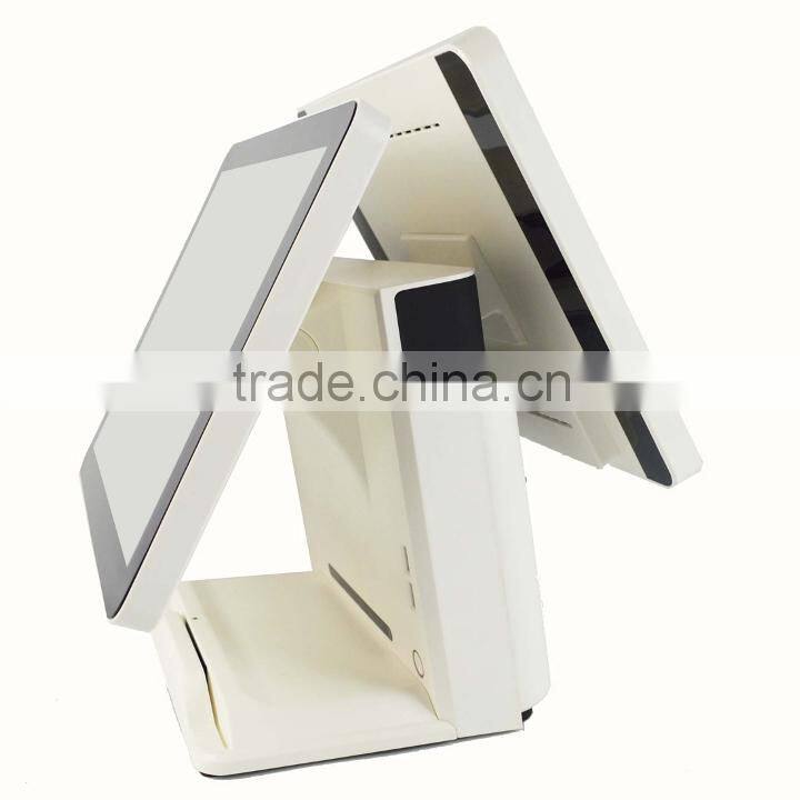 2015 New Modern Pos System Machine Touch Dual Screen Pos Systems Tablet White IZP010
