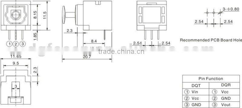 mini size optical jack /photo link /fiber optical DQT(R)-018B