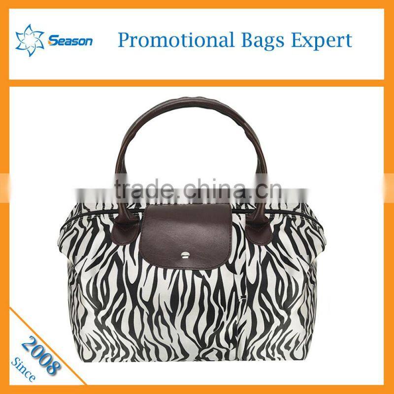 Fashion Flower print nylon lady tote bag women shopping bags