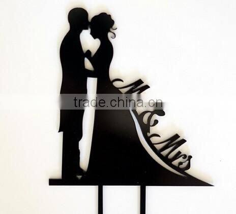 Mr&Mrs Wedding Cake Topper Bride and Groom Romantic with Heart