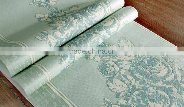 European pastoral wallpaper stripes 3D non-woven wallpaper concrete wall