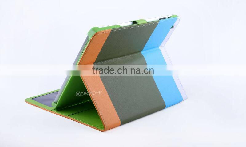Special tablet case with wood patter pu leather cover hot sell tablet leather case for ipad 5