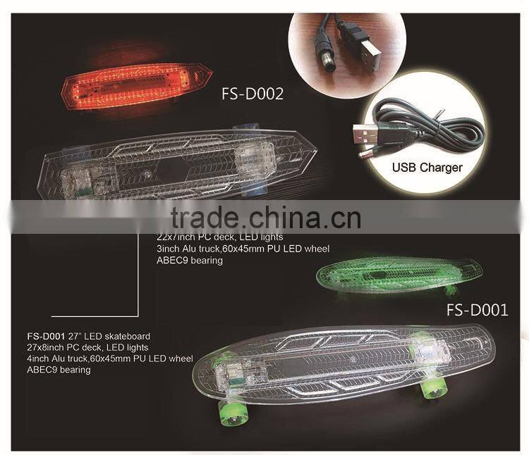 Fasy cheapest durable plastic PC skateboard