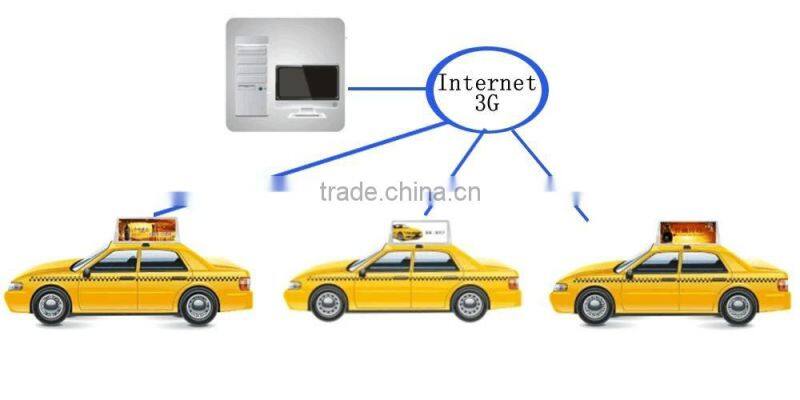 Best price and high quality P6 outdoor waterproof scrolling taxi roof sign with multi-language