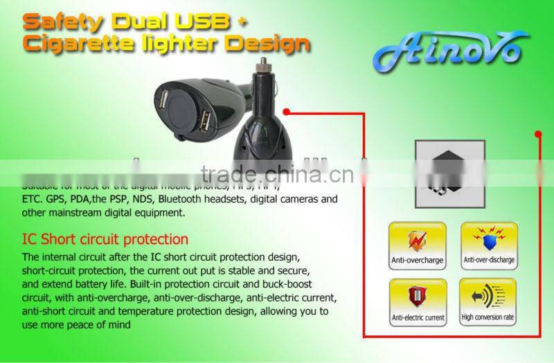 2016 New best selling special design dual USB 5V.2A for samsung car charger