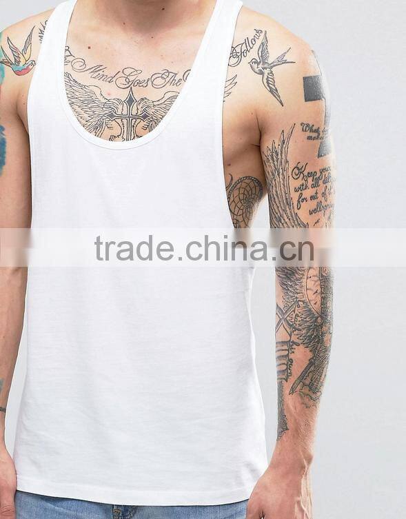 Custom Muscle Tank Top Wholesale plain white stringer tank top