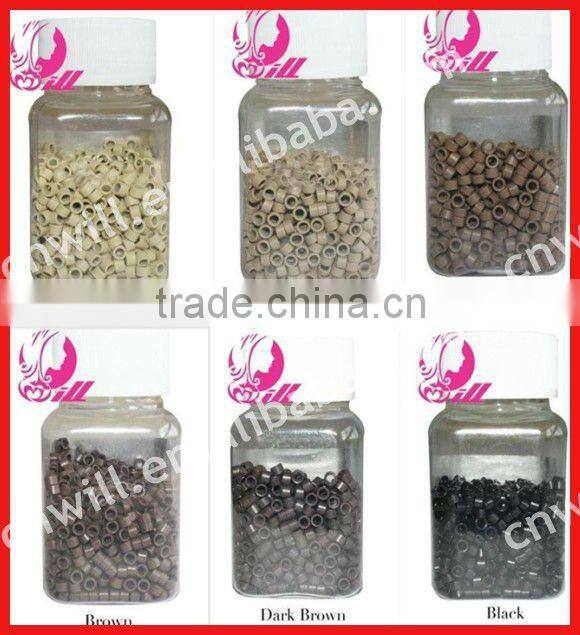 2013 Wholesale High Quality Cheap Silicone Micro Beads Hair Extension Micro Beads Brown Micro Beads For Hair Extensions Tools