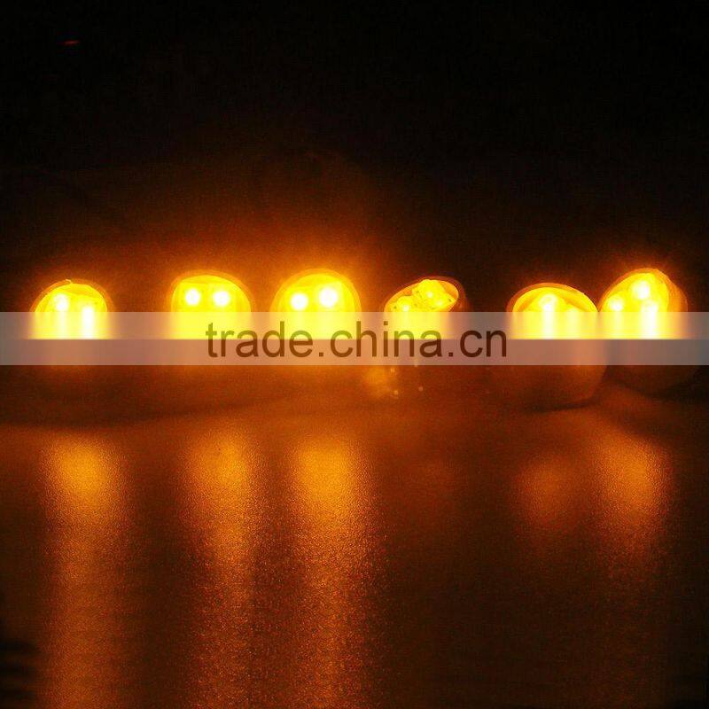 120W, 6 LED Bulbs Hide-A-Way Emergency Hazard Warning Strobe Light Kit (SR-H52012-6LED),Amber Colors