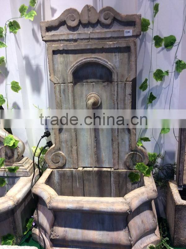 polyresin led light water fountain in fengshui design garden decor